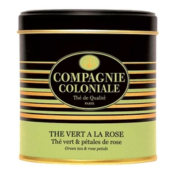Thé Vert à la Rose en boîte métal luxe de 100 g de Compagnie Coloniale