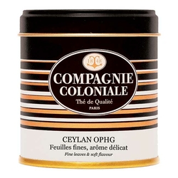 Thé Ceylan O.P.H.G. en boîte métal luxe 100 g de Compagnie Coloniale