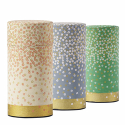 Boîte à thé ronde - Motifs floraux fins - 150 g - Coloris multiples