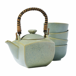 Coffret théière et 4 tasses japonaises - Jade de George Cannon