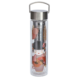 Thermos en verre double paroi avec infuseur Flowtea New Little Geisha - 40 cl