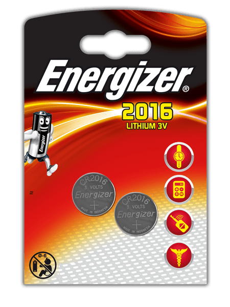 2 PILES ENERGIZER® POUR APPAREILS ÉLECTRONIQUES – CR2016