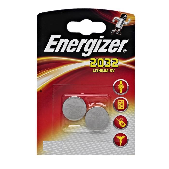 Blister de 2 piles bouton lithium CR2032 Energizer