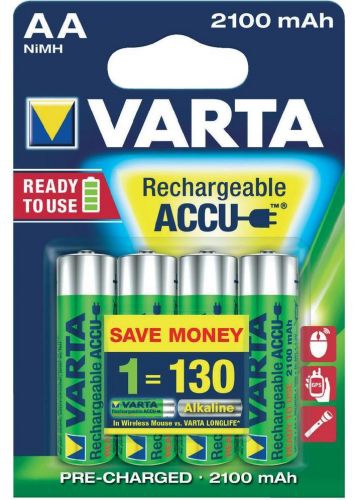 4 piles AA rechargeables Varta Ready2Use 2100 mAh