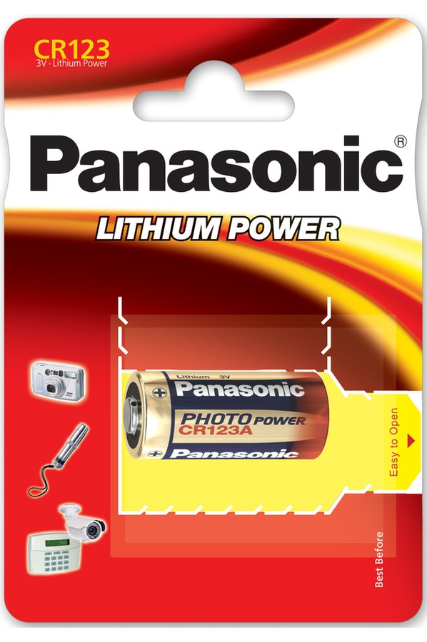 Pile lithium CR123A Panasonic sous blister