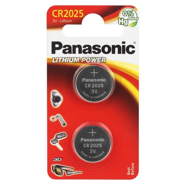 Blister de 2 piles lithium CR2025 Panasonic