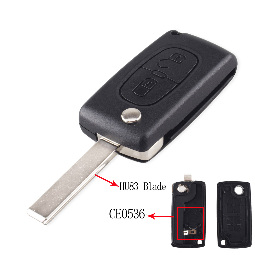 Coque clé Peugeot 2 boutons HU83 CE0536, photo 2
