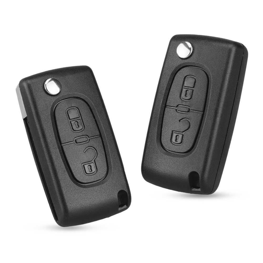 VA2 CE0536 - 2 BOUTONS - Coque Clé Peugeot 107 207 307 308 407