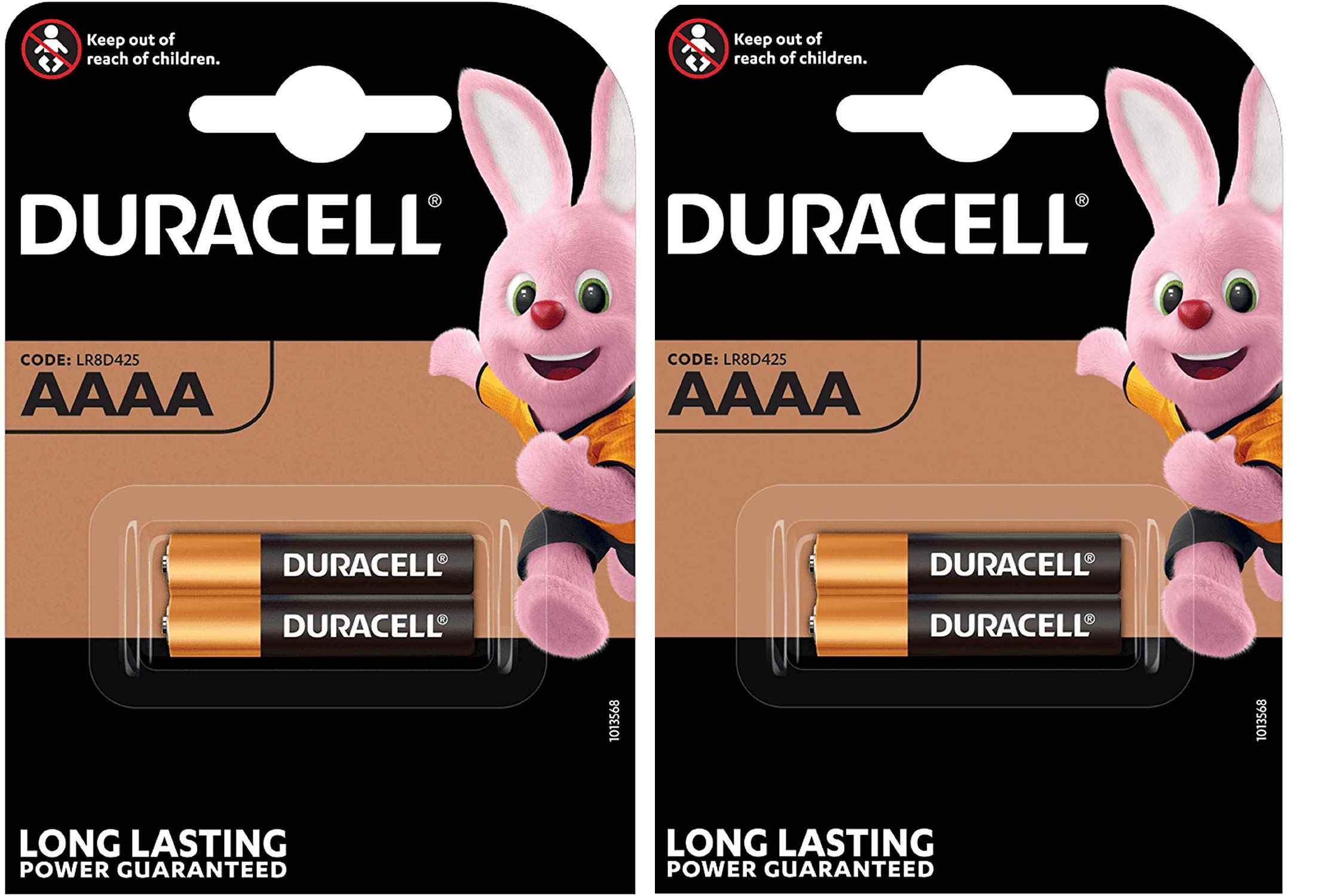 4 piles AAAA LR61 Duracell en 2 blisters