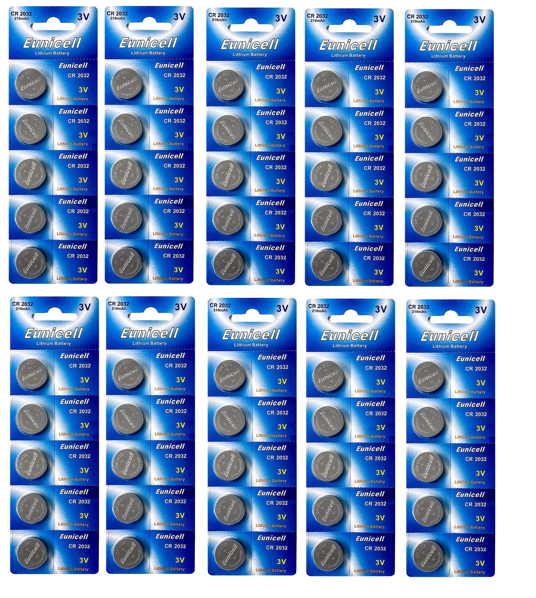 Lot de 50 piles boutons CR2032 DL2032 5004LC CR 2032 3 V 