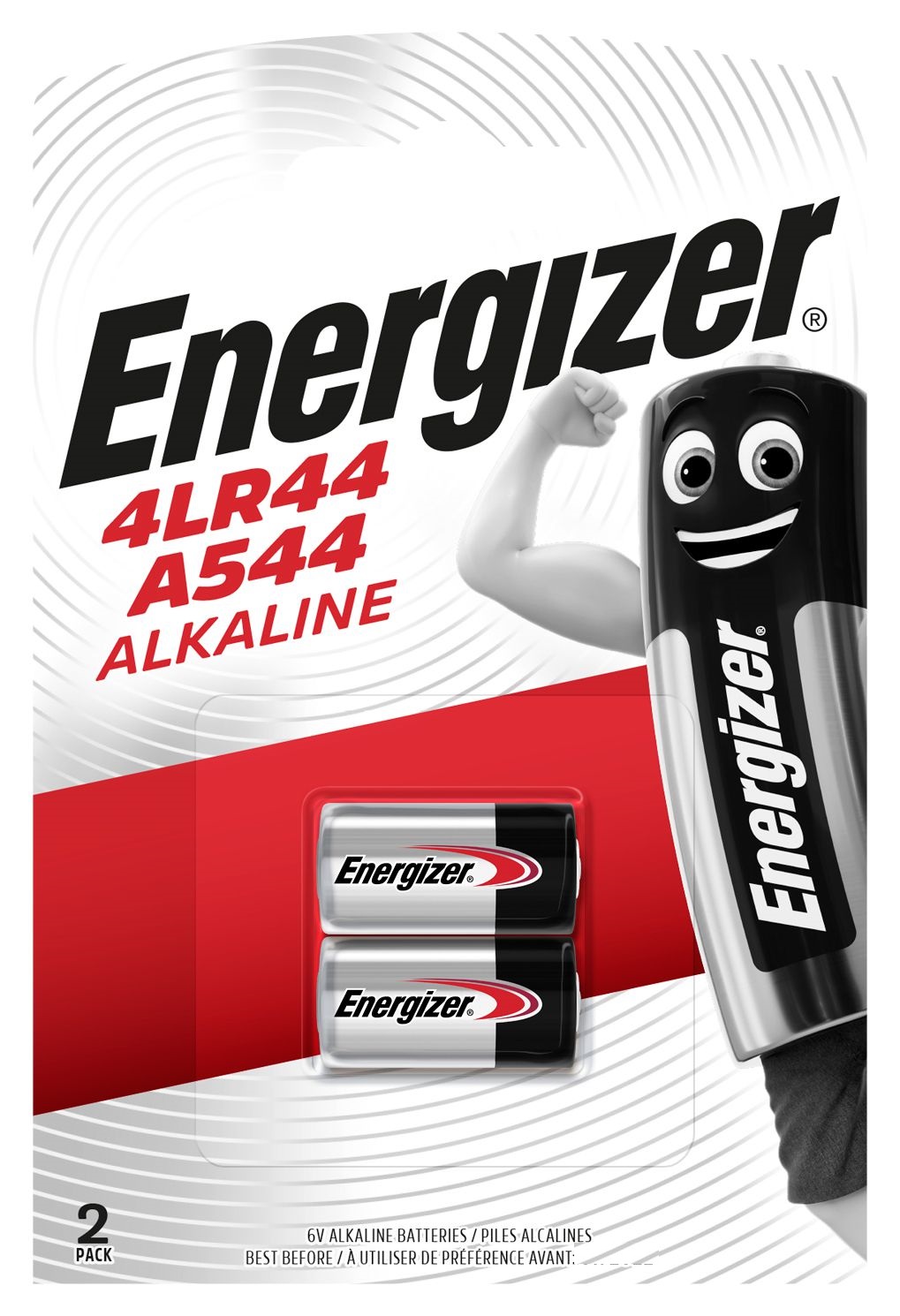 Blister de 2 piles 4LR44 A544 6 V Energizer