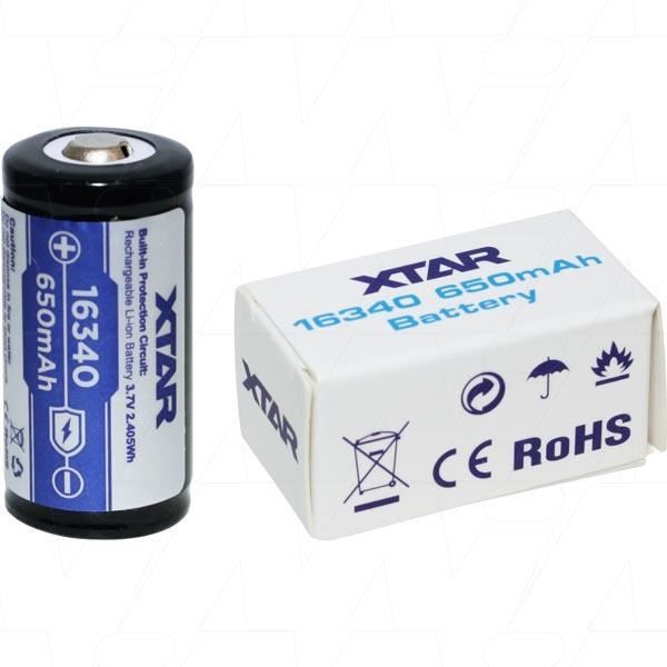 Accu rechargeable 16340 RCR123A 650 mAh