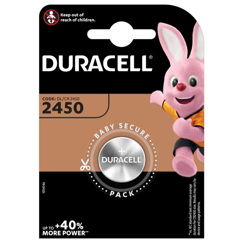 Pile plate lithium CR2450 Duracell