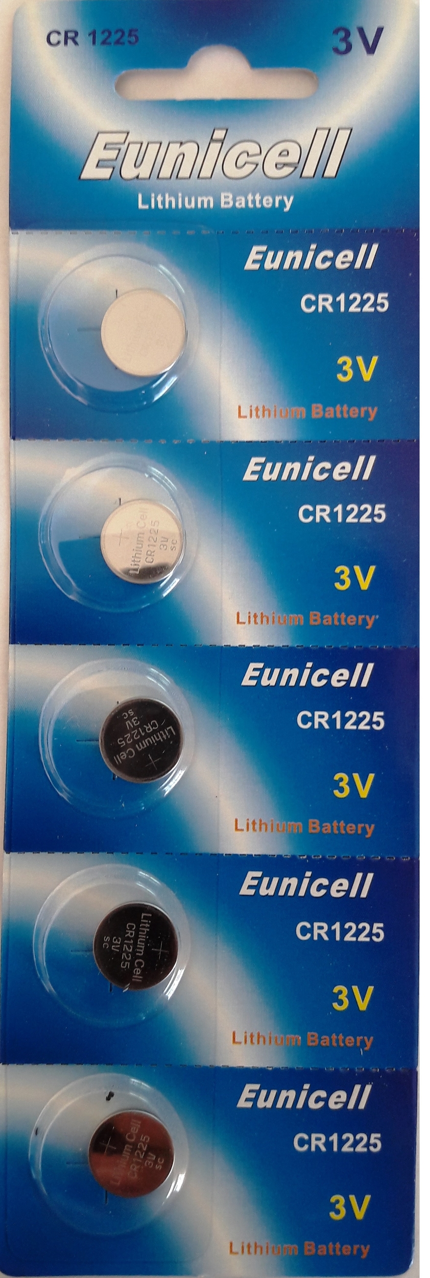 5 piles plates lithium CR1225 Eunicell