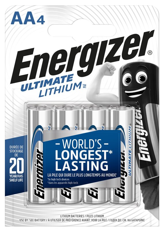 Blister de 4 piles lithium AA L91 Energizer Ultimate