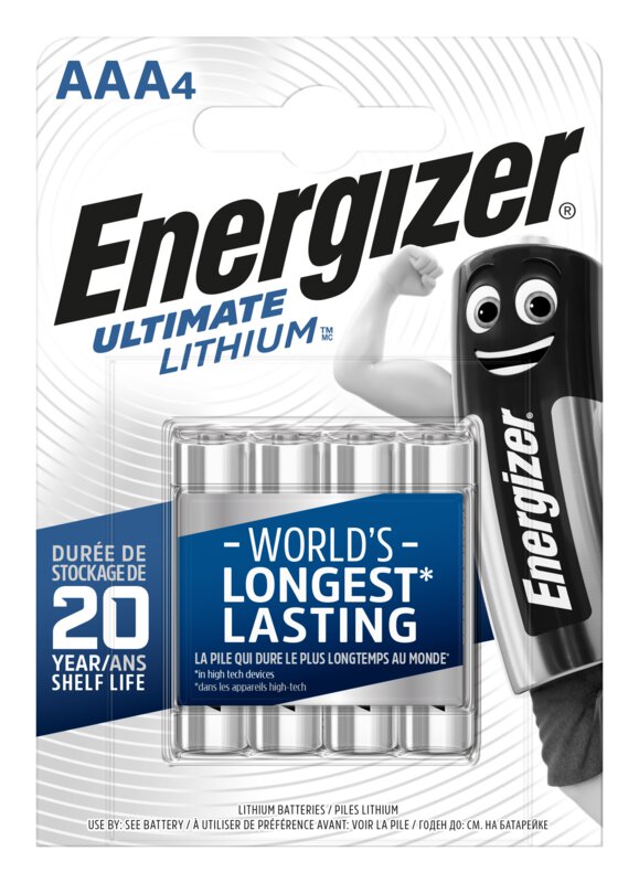 Blister de 4 piles lithium AAA L92 Energizer Ultimate