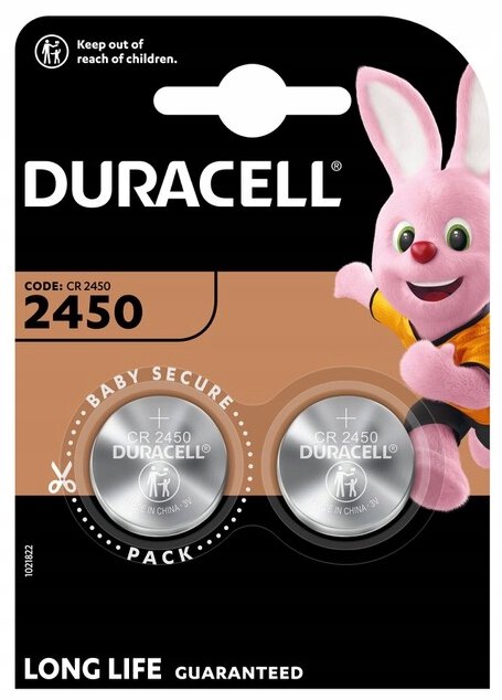 Blister de 2 piles plates lithium CR2450 Duracell