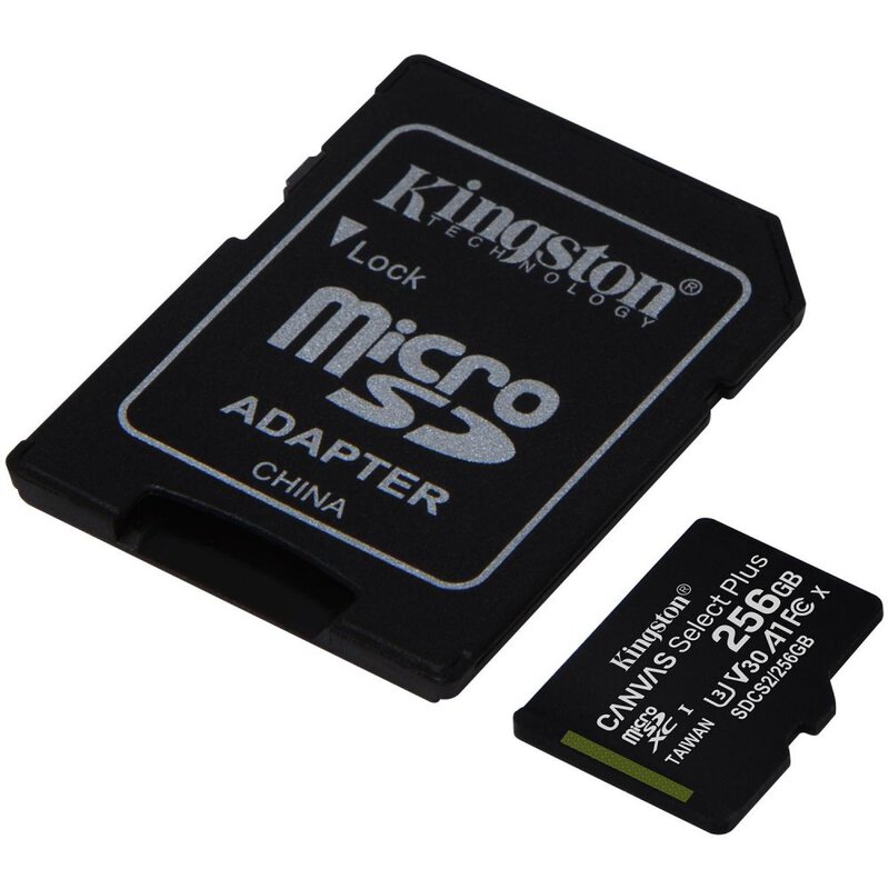 Carte microSD Kingston 256 Go, troisième vue