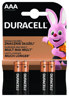 4 piles Duracell LR03 / AAA alcalines 1.5V NON RECHARGEABLES - Piles  Duracell - energy01