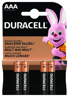 Blister de 4 piles alcalines AAA LR03 Duracell