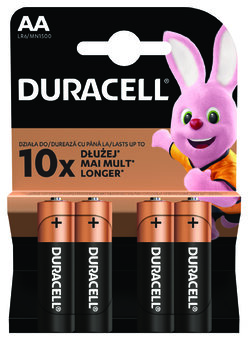 Blister de 4 piles alcalines AA LR6 Duracell