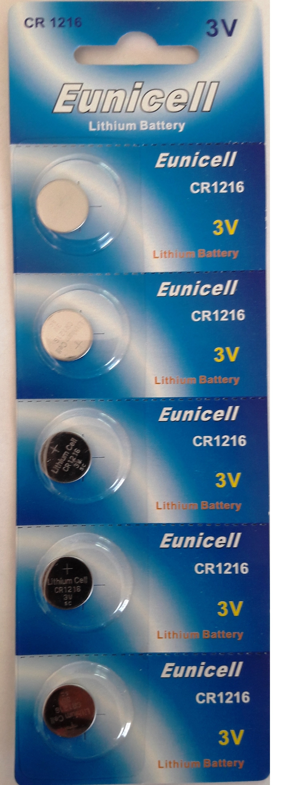 5 piles plates lithium CR1216 Eunicell