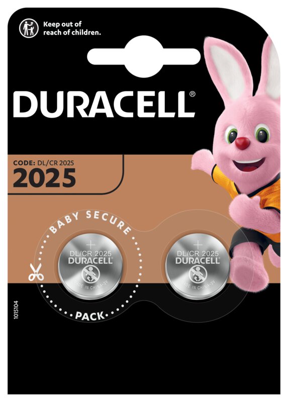 Blister de 2 piles lithium CR2025 Duracell