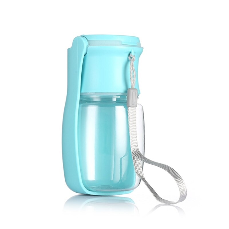 Gourde pour chien Pounet vert-bleu avec abreuvoir intégré