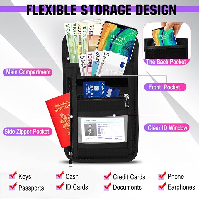 Pochette tour de cou anti-RFID, vue 6