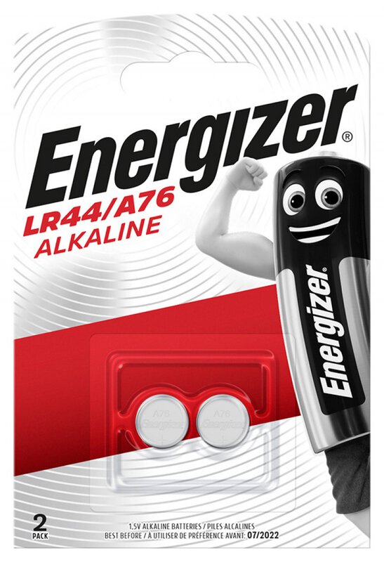Blister de 2 piles bouton LR44 A76 Energizer