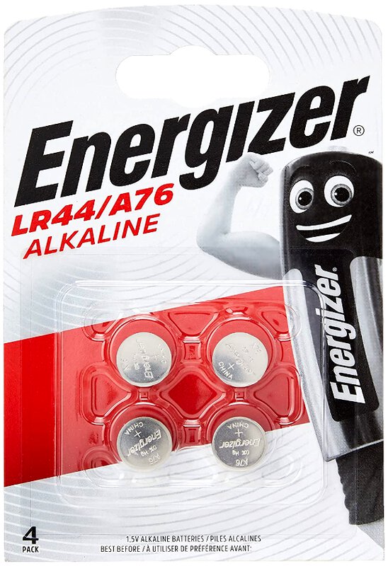 Blister de 4 piles bouton LR44 A76 Energizer