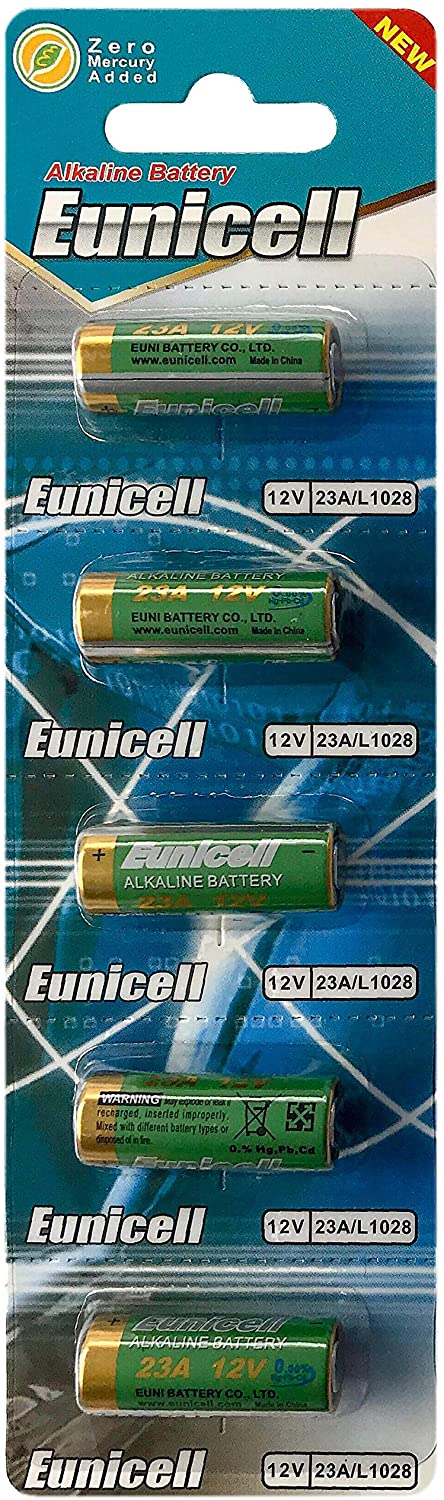 5 piles alcalines 23A 12 V Eunicell