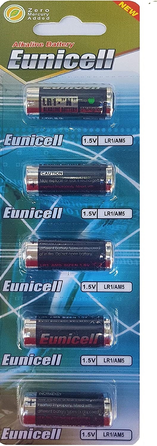 Blister de 5 piles alcalines LR1 format N Eunicell