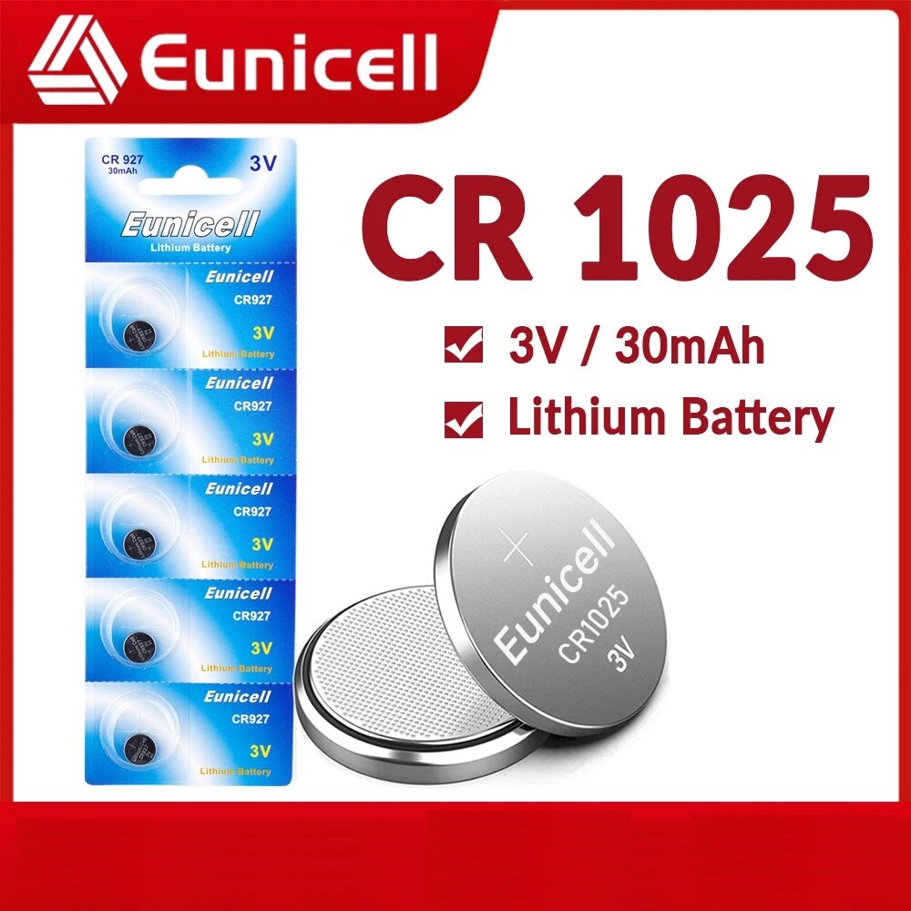 5 piles plates lithium CR1025 Eunicell