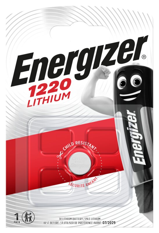 Pile plate lithium CR1220 Energizer