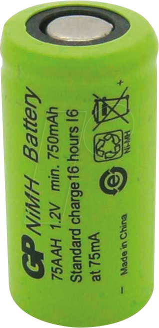 Pile rechargeable 2/3 AA Ni-MH GP à tête plate