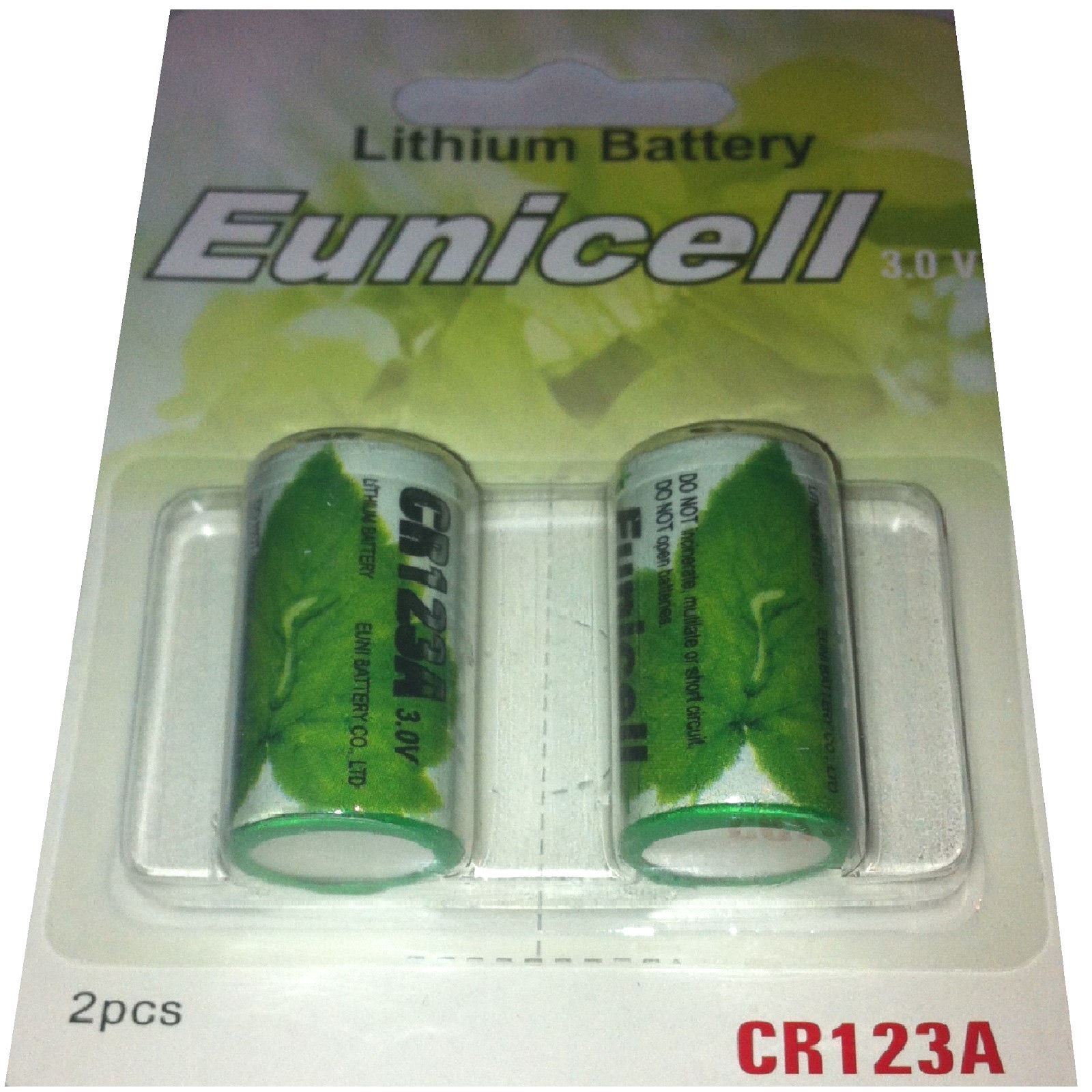 2 piles lithium CR123A Eunicell