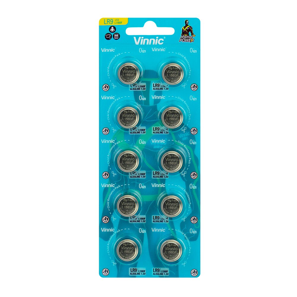Blister de 10 piles alcalines LR9 625A Vinnic