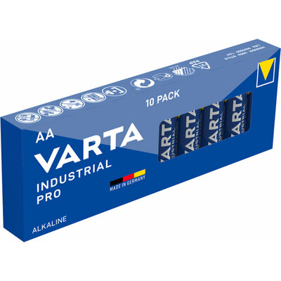 Boîte de 10 piles alcalines AA LR6 Varta Industrial Pro 4006