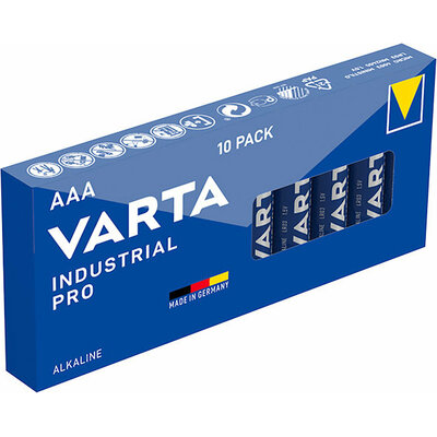 Boîte de 10 piles alcalines AAA LR03 Varta Industrial Pro 4003