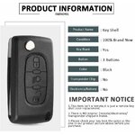 Coque clé Citroën 3 boutons HU83 CE0536, photo 5