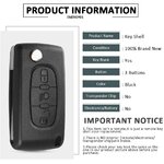 Coque clé Citroën 3 boutons HU83 CE0523, photo 6