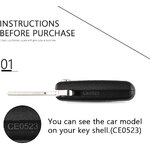 Coque clé Peugeot 3 boutons VA2 CE0523, photo 3