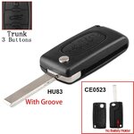 Coque clé Peugeot 3 boutons HU83 CE0523, photo 2