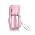 Gourde pour chien Pounet rose avec abreuvoir intégré
