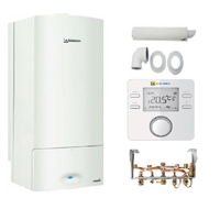 Chaudière murale condensation ELM Leblanc Megalis Condens 22KW COMPLETE ( dosseret + ventouse + thermostat CR100 )