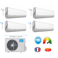 Climatiseur quadri split MIDEA 10500 watts + 4 unités Breezeless 2600 watts