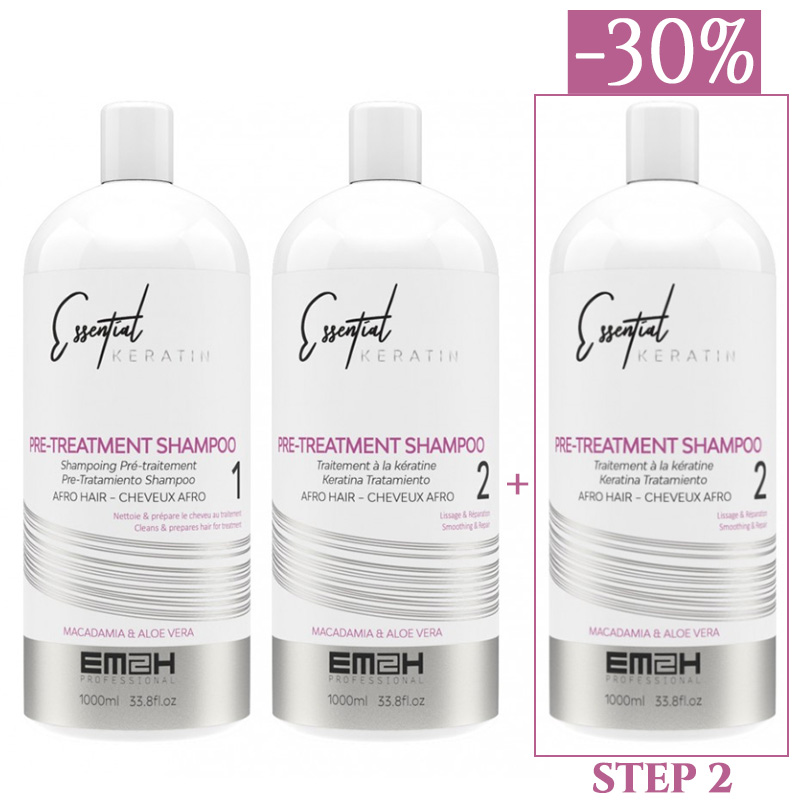 Essential Keratin - Kit Lissage - 3 x 1000 ml - 1 x STEP 1 (1000 ml) + 2 x STEP 2 (1000 ml)