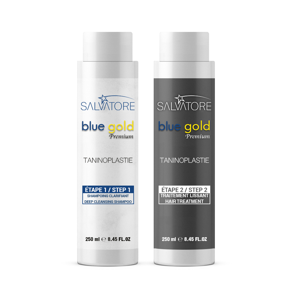 SALVATORE BLUE GOLD - TANINOPLASTIE - Lissage au Tanin ( Kit 2 x 250 ml)