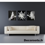 tableau déco design contemporain homme femme tache peinture crie noir et blanc la colère pêchés capitaux